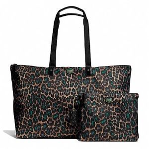 Coach Getaway Ocelot Print Large Packable Weekender Tote Bag (COACH F77460B4C2R)
